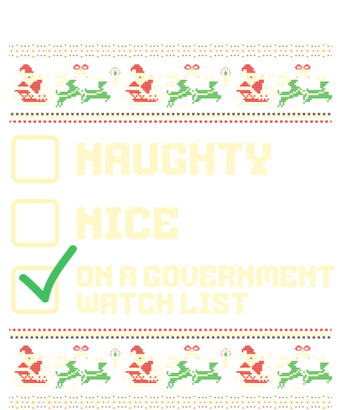 Funny Naughty Nice On A Government Watch List Christmas Xmas Performance Long Sleeve Polo