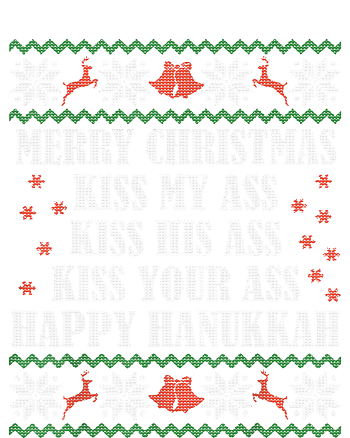 Merry Christmas K.iss My Ass His Ass Your Ass Happy Hanukkah Women's Crop Top Tee