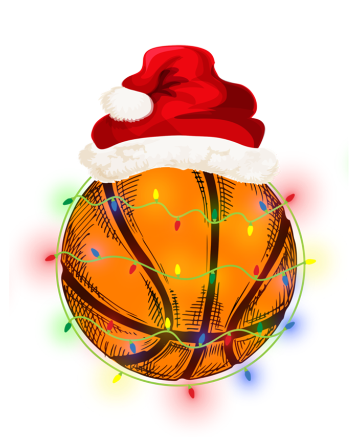 Basketball Christmas Santa Hat Funny Basketball Xmas Meaningful Gift T-Shirt