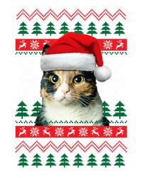 Calico Cat Ugly Christmas Sweater Style Santa Hat Kitty Mom Gift T-Shirt