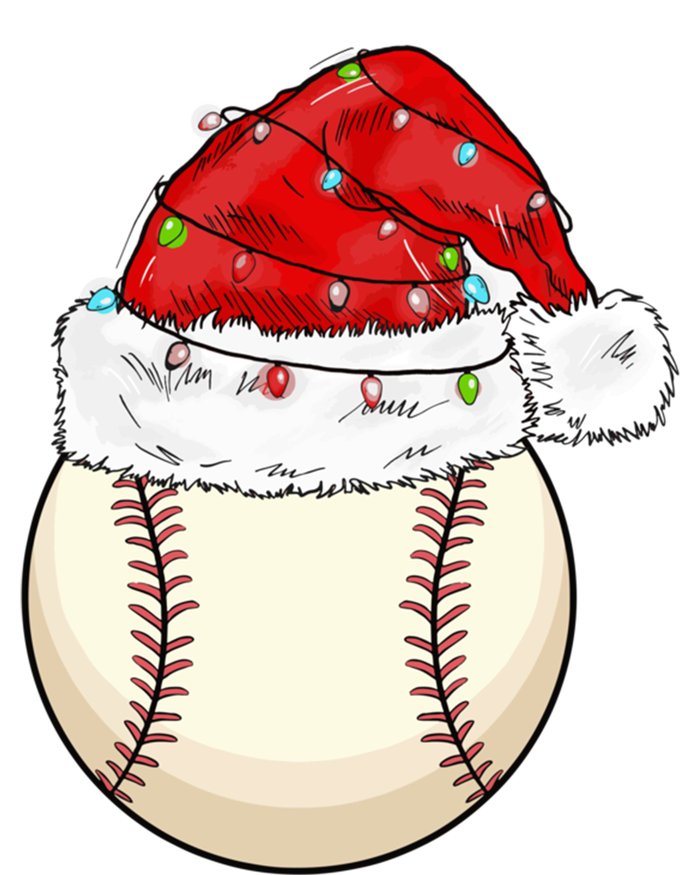 Christmas Lights Baseball Santa Hat Catcher Pitcher Pj Gift Tall Long Sleeve T-Shirt