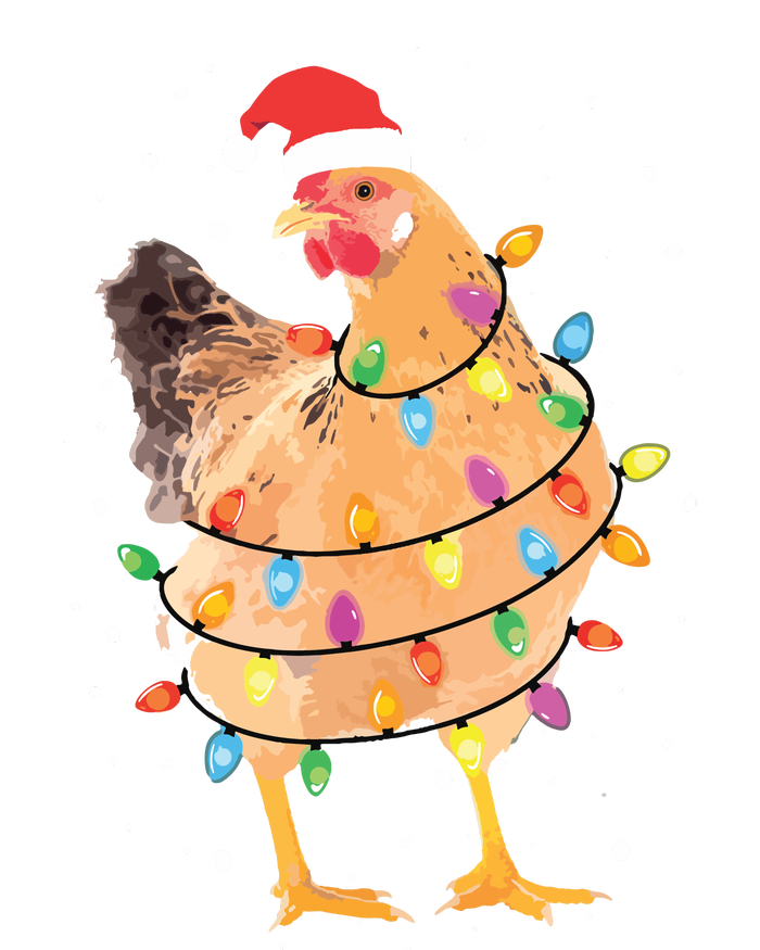 Christmas Lights Chicken Shirts Santa Funny Xmas Tree Chicken Long Sleeve Shirt