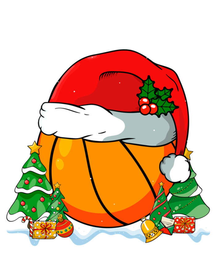 Cool Basketball Santa Hat Christmas Tree Basketball Lover Gift T-Shirt