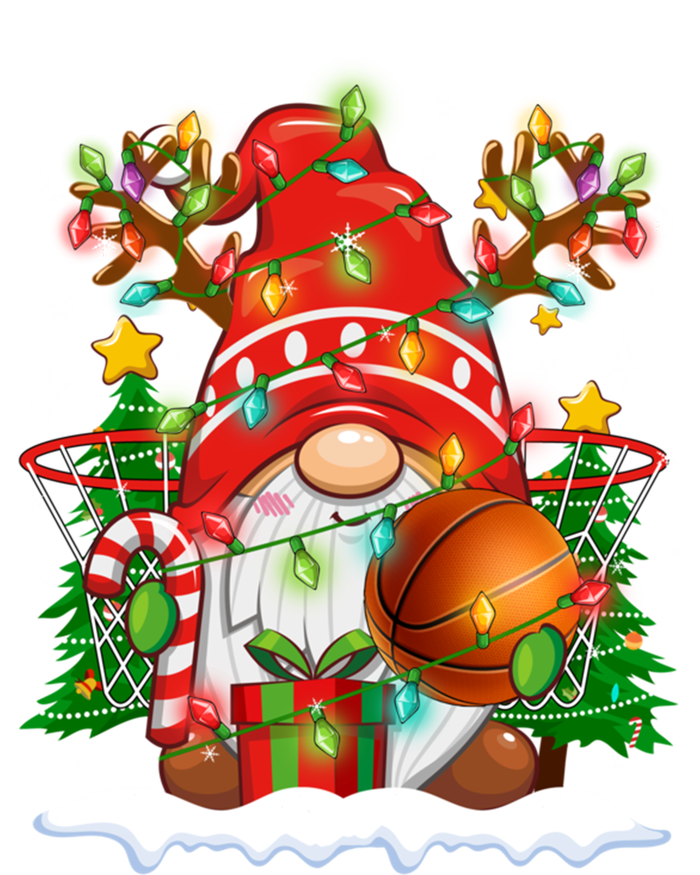 Funny Reindeer Gnome And Basketball Ball Christmas Lights Xmas Gift Softstyle Adult Sport Polo