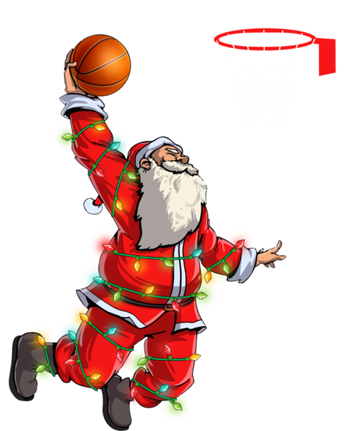 Funny Santa Claus Playing Basketball Christmas Lights Xmas Cool Gift T-Shirt