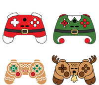 Funny Video Game Controller Christmas Gamer Santa Reindeer Meaningful Gift Full-Length Apron With Pockets