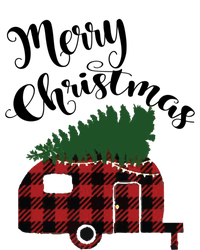 Merry Christmas Buffalo Plaid Camper Christmas Tree Gift Coaster