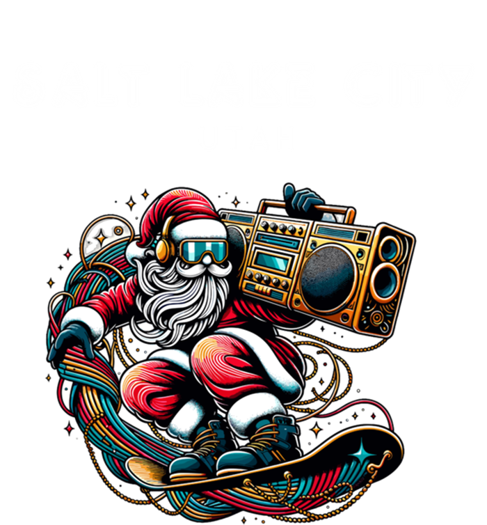 Salt Lake City Utah Cool Snowboard Christmas Santa Gift T-Shirt