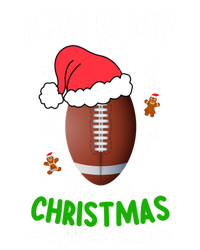 This Is My Christmas Pajama Football Reindeer Santa Hat Funny Gift T-Shirt