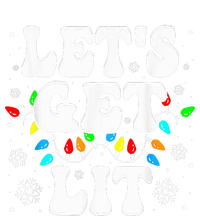 Let's Get Lit Funny Christmas Lights Xmas Pajamas Holiday  Women's Flannel Pajama Set