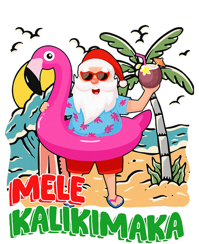 Mele Kalikimaka Hawaiian Christmas in Hawaii Beach Santa  Tall Long Sleeve T-Shirt