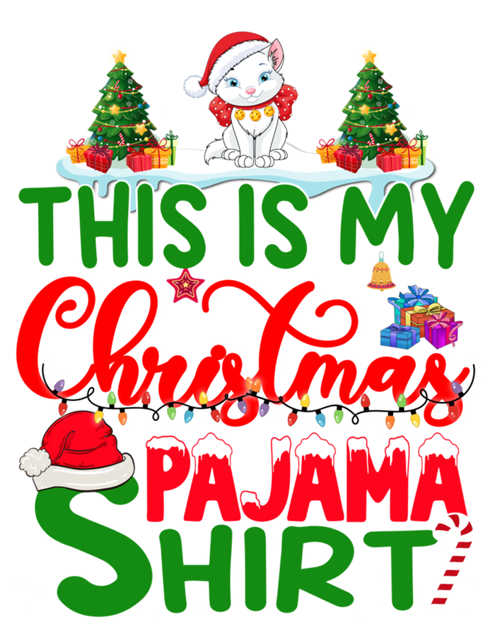 This Is My Christmas Pajama Gift Cat Santa Hat Christmas Cool Gift T-Shirt