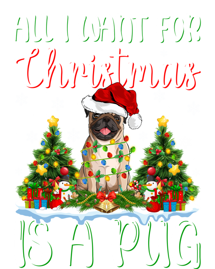 Xmas Lighting Santa All I Want For Christmas Is A Pug Meaningful Gift Softstyle Adult Sport Polo