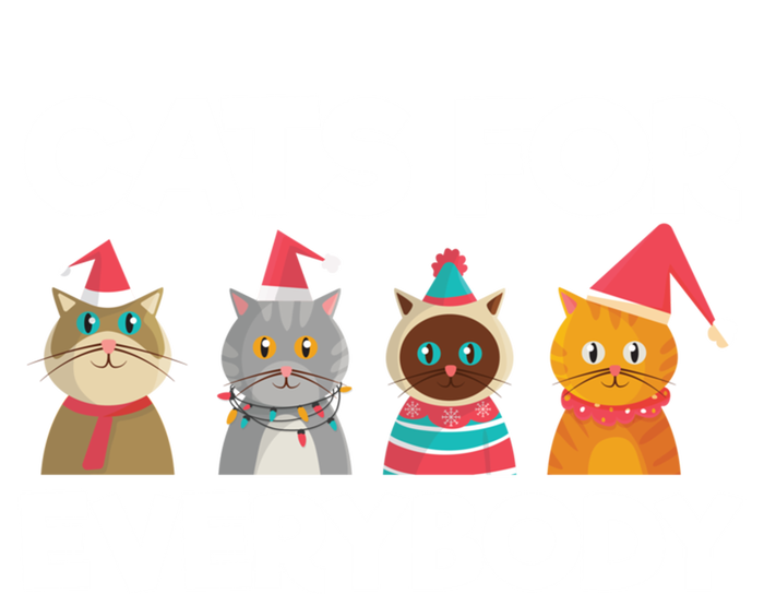 Cats For Everybody Santa Hat Kitties Merry Christmas Costume Gift Canvas