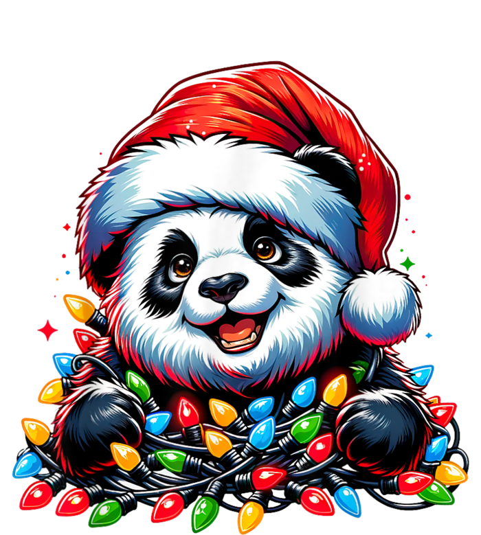 Panda Santa Christmas Light Christmas Panda Pajamas Kids Hoodie