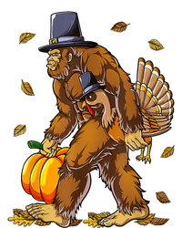 Funny Bigfoot Pilgrim Turkey Pumpkin Thanksgiving Day T-Shirt