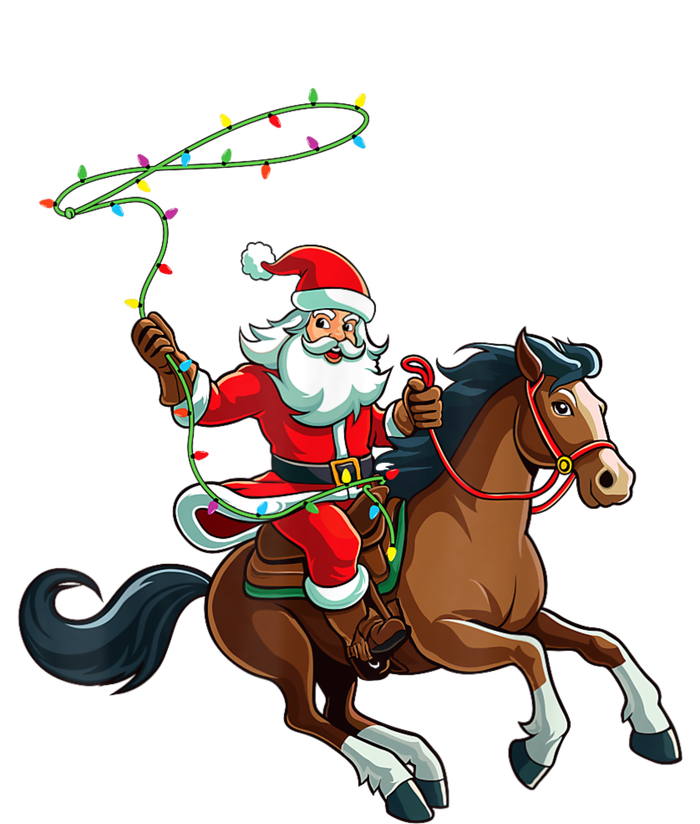 Cowboy Santa Riding A Horse Christmas Funny Performance Fleece Hoodie