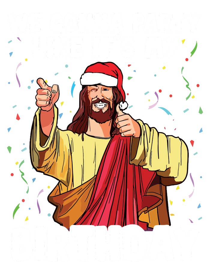 We Gonna Party Like Its My Birthday Jesus Christmas Cooling Performance Crew T-Shirt