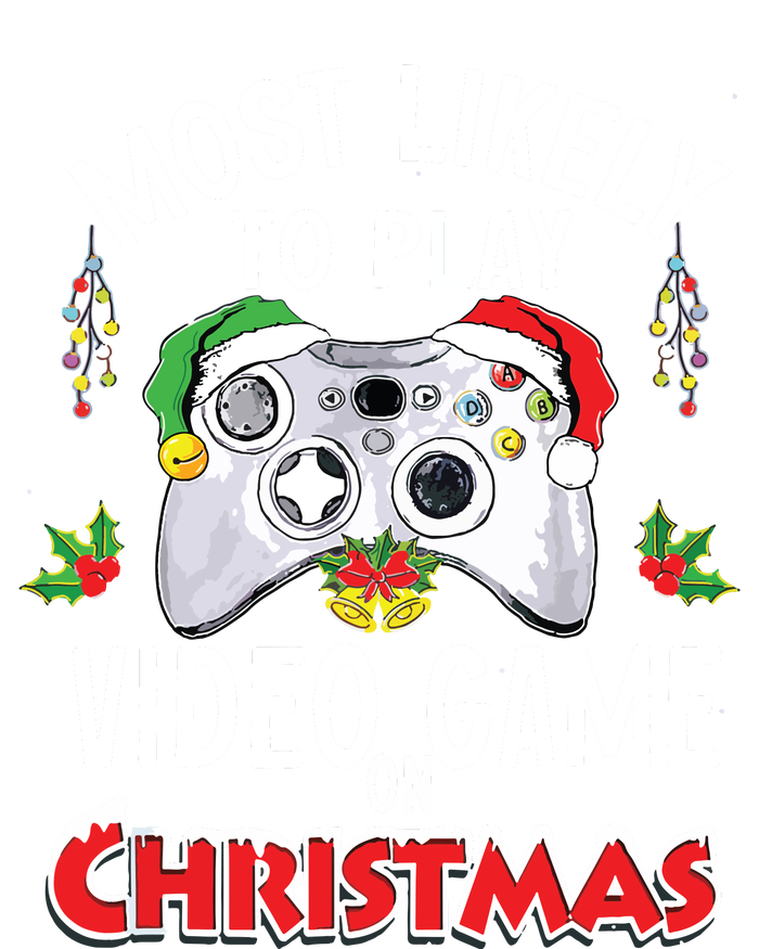 Most Likely To Play Video Games On Christmas Xmas Lights T-Shirt