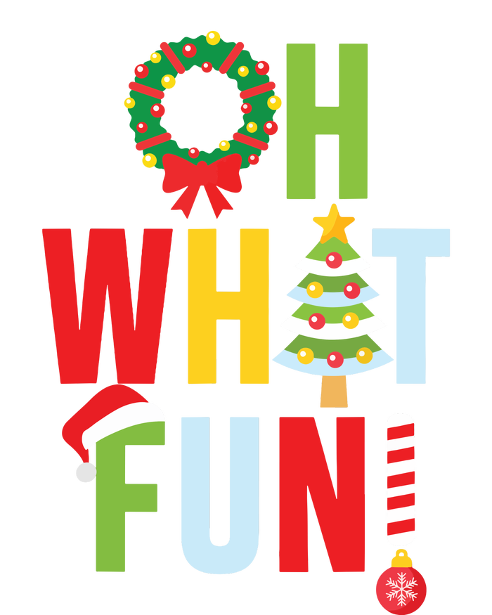 Oh What Fun Christmas With Wreath And Tree Kids Long Sleeve Shirt