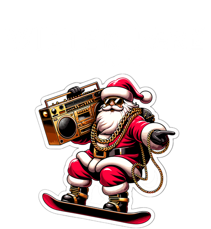 Winter Park Colorado Christmas Snowboard Santa Claus Funny Gift Women's Racerback Tank