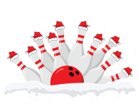 Xmas Bowling Lover Christmas Bowling Pins Santa Hat Bowl Cute Gift Kids Tie-Dye T-Shirt