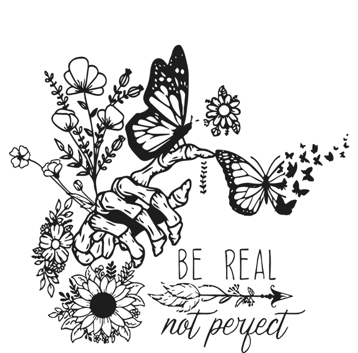 Be Real Not Perfect Cut Files For Cricut Self Love Kids Long Sleeve Shirt