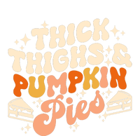 Thick Thighs Pumpkin Pies Autumn Thanksgiving Groovy Retro Flat Bill Trucker Hat