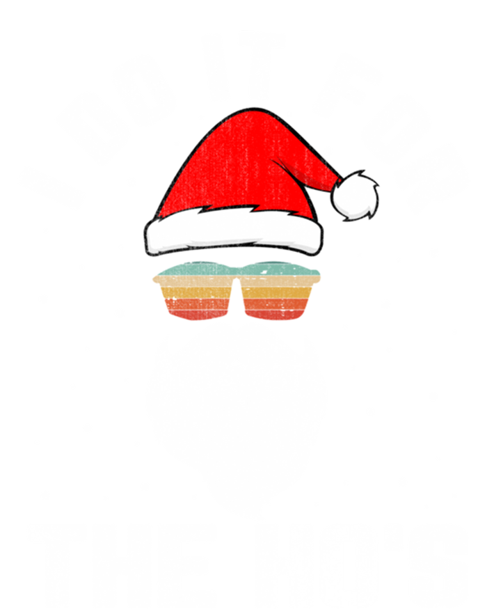 I Do It For The HoS Santa Face Retro Sunglasses Christmas Gift Stripe Pom Pom Beanie