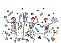 Nurse Christmas Skeleton Dancing Skeleton Skull Nurses Xmas Gift Magnet