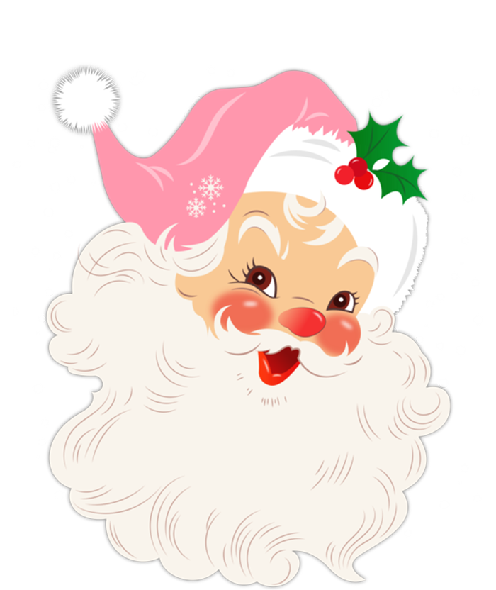 Retro Santa Face In Pink Hat Vintage Christmas Santa Claus Funny Gift Magnet