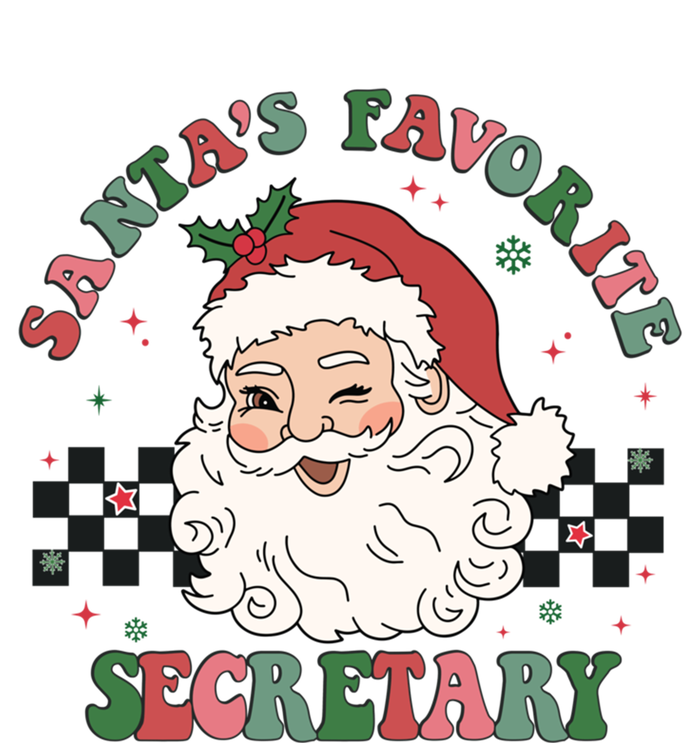 SantaS Favorite Secretary Retro Groovy Santa Face Christmas Funny Gift Short Acrylic Beanie