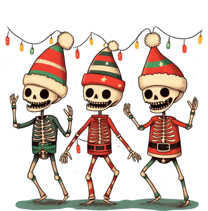 Three Funny Skeletons Dancing Christmas Tree Light Cute Xmas Gift T-Shirt