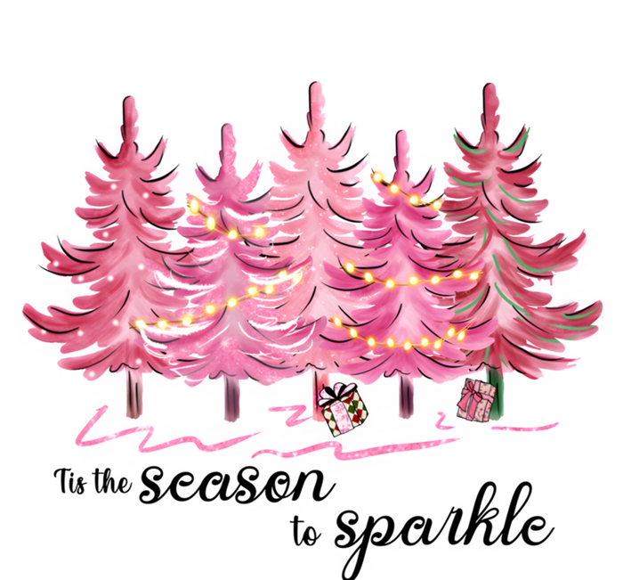 Tis The Season To Cute Pink Christmas Tree Gift Canvas