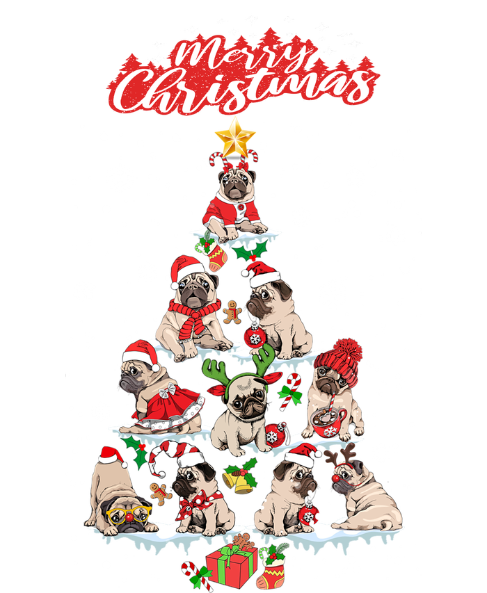 Cute Pugs Christmas Tree With Lover Insulated Varsity Jacket