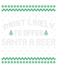 Most Likely To Offer Santa A Beer Ugly Christmas Shirts For Family Stripe Pom Pom Beanie