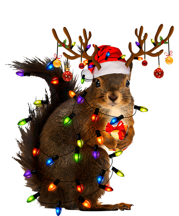 Funny Christmas Squirrel Lights Reindeer Christmas Costume Cooling Performance Long Sleeve Crew