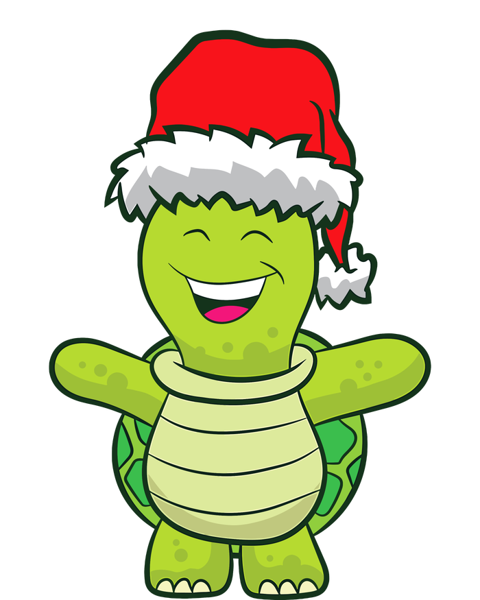 Turtle With Santa Hat Cute Turtle Christmas T-Shirt