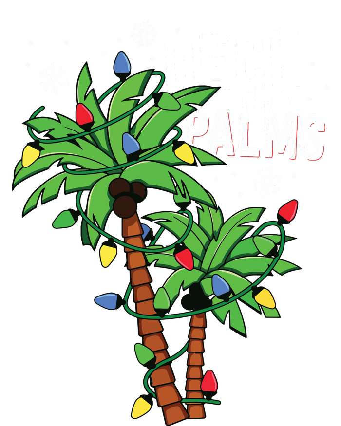 Deck The Palms Tropical Hawaii Christmas Palm Tree Lights V-Neck T-Shirt