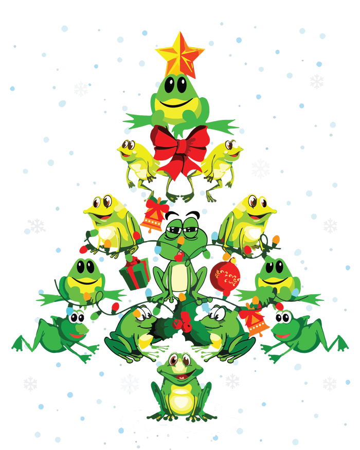 Cute Frog Christmas Tree Gift Decor Xmas Tree Women's Crop Top Tee