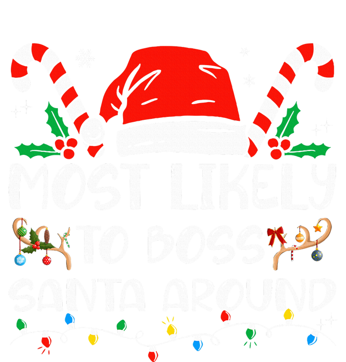 Most Likely To Boss Santa Around Funny Christmas  Sustainable Beanie