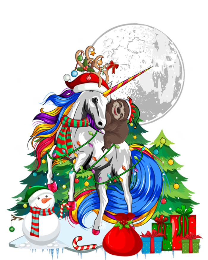 Elf Sloth Riding Santa Reindeer Unicorn Christmas Snow Gift Long Sleeve Shirt