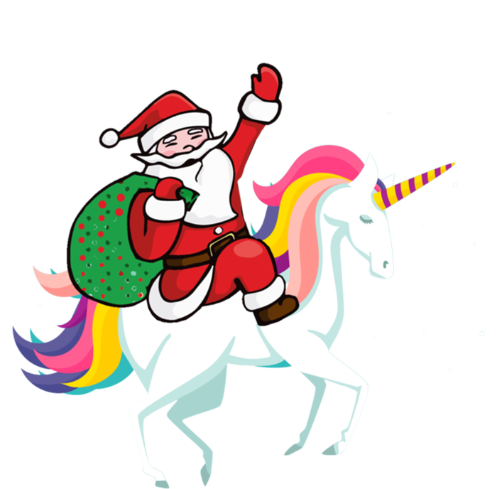 Christmas Funny Gift Santa Riding Unicorn Lovers Gift Tall Long Sleeve T-Shirt