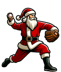 Christmas Santa Claus Baseball Pitcher Teens Xmas Funny Gift Button