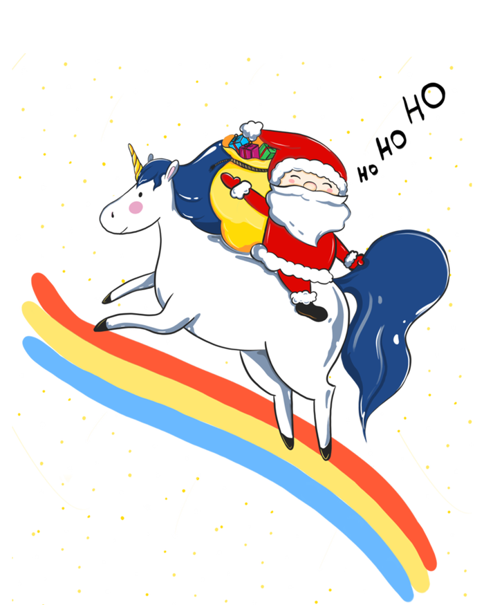 Christmas Santa Riding Unicorn Rainbow Funny Xmas Funny Gift Kids Hoodie