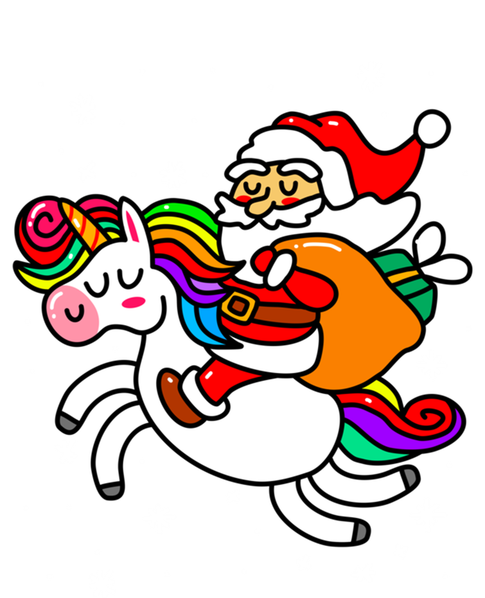 Christmas Santa Riding Unicorn Xmas Gift Funny Gift T-Shirt