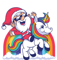 Cute Christmas Santa Claus Riding Unicorn Rainbow Funny Gift Full-Length Apron With Pockets