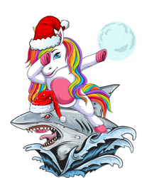 Dabbing Santa Unicorn Riding Shark Christmas Sharkmas Cool Gift T-Shirt