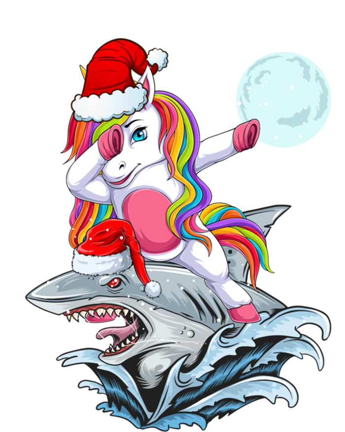 Dabbing Santa Unicorn Riding Shark Christmas Sharkmas Cool Gift T-Shirt