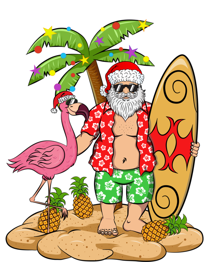 Flamingo Christmas Sweater Funny Santa Palm Tree Pineapple Gift Toddler T-Shirt